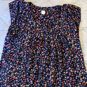 Navy floral blouse